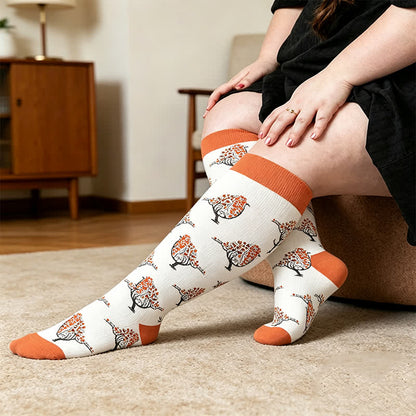 Plusock Plus Size Penguin Compression Socks - Orange(1 Pair) - 4XL - image 3
