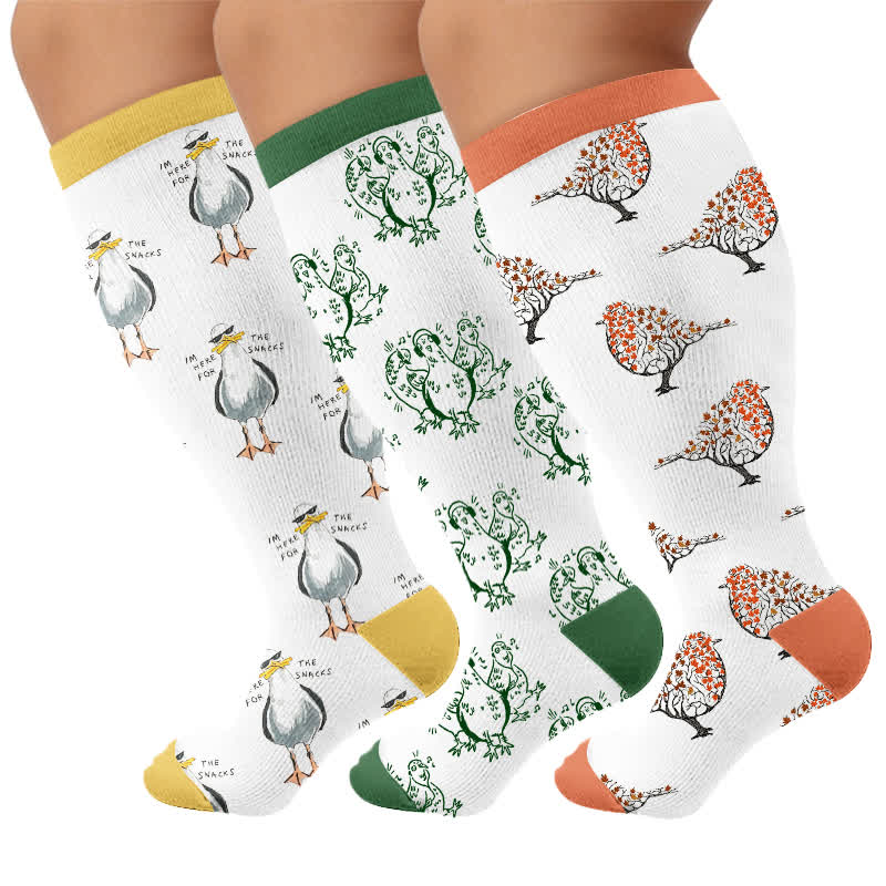 Plusock Plus Size Penguin Compression Socks - Multicolor(3 Pairs) - 4XL - image 7