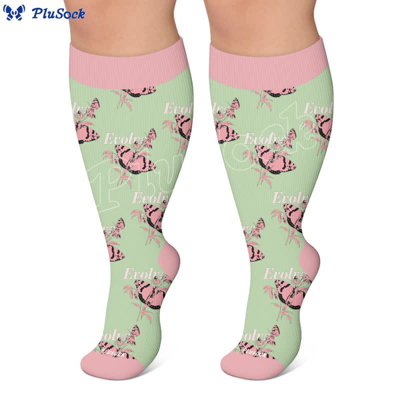 Plusock Plus Size Tulip Bloom Compression Socks - image 5