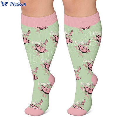 Plusock Plus Size Tulip Bloom Compression Socks - image 5