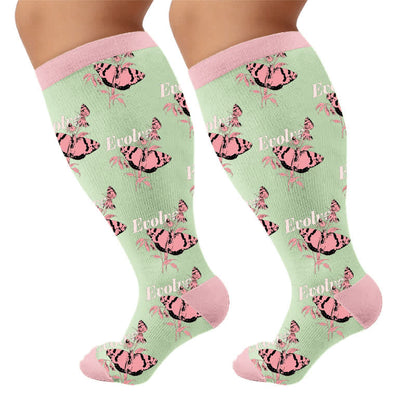 Plusock Plus Size Tulip Bloom Compression Socks - image 9