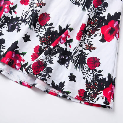 Plusock Flower Polka Dot Print V Neck Swim Dress - image 8