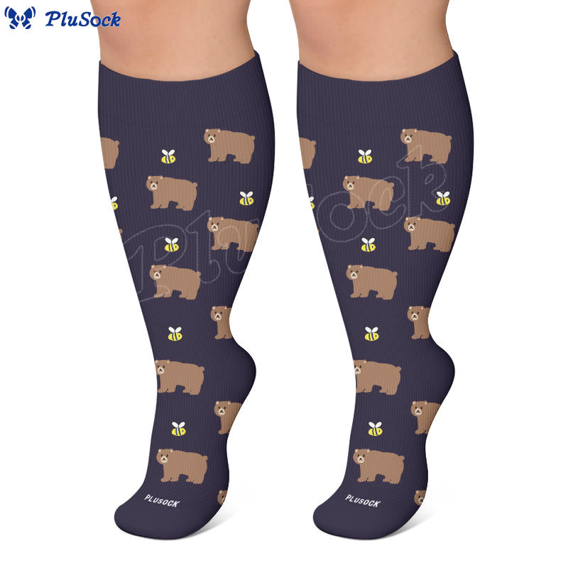 Plusock Plus Size Cute Bear Compression Socks - image 6