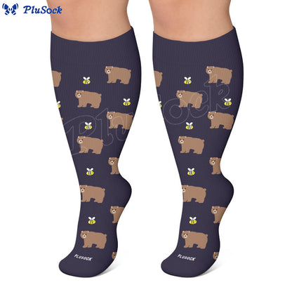 Plusock Plus Size Cute Bear Compression Socks - image 6