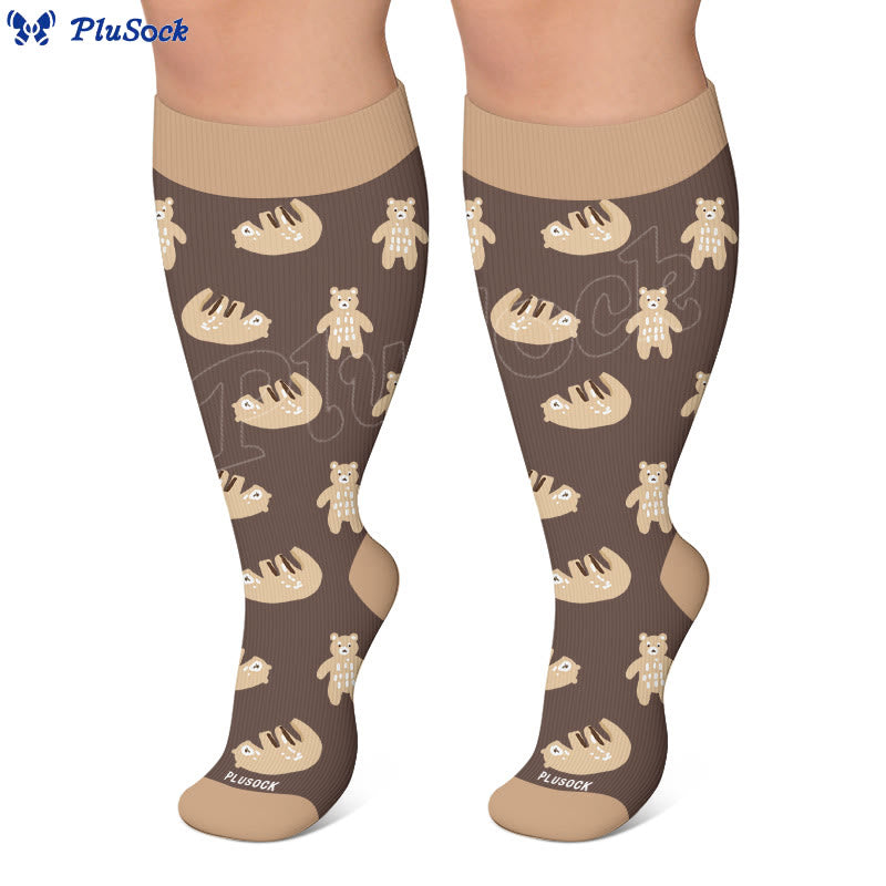 Plusock Plus Size Cute Bear Compression Socks - image 5