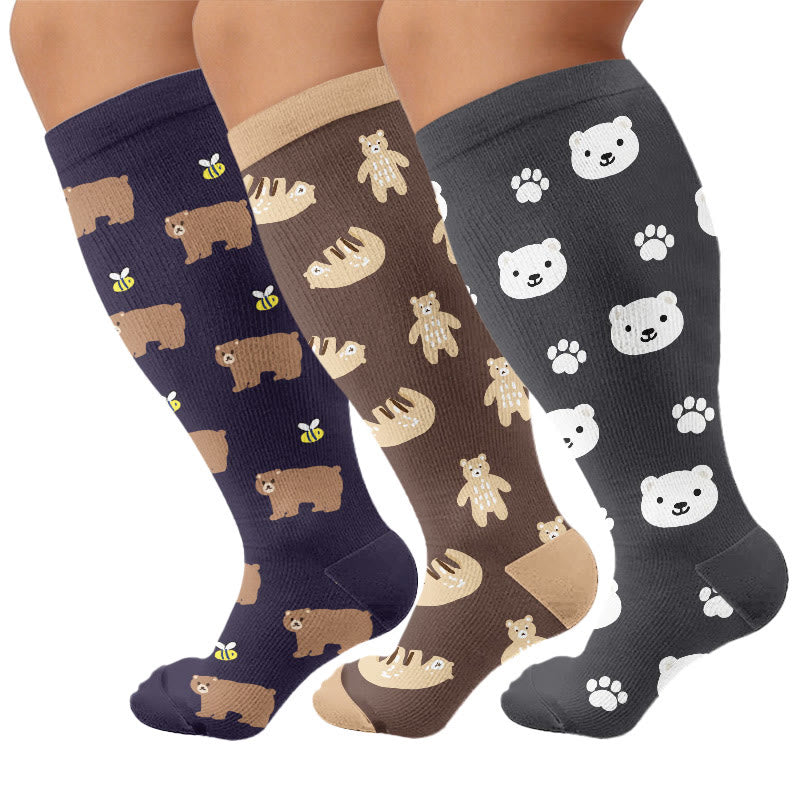 Plusock Plus Size Cute Bear Compression Socks - image 4