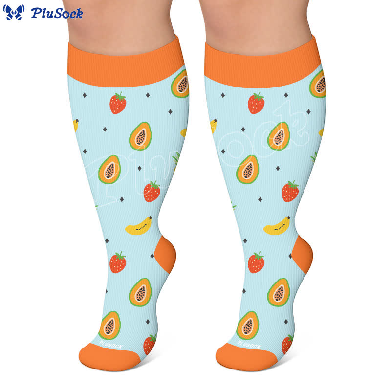 Plusock Plus Size Fruit Print Compression Socks - image 5