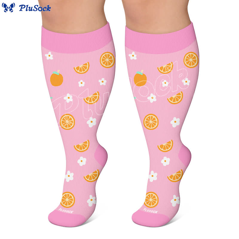 Plusock Plus Size Fruit Print Compression Socks - image 7