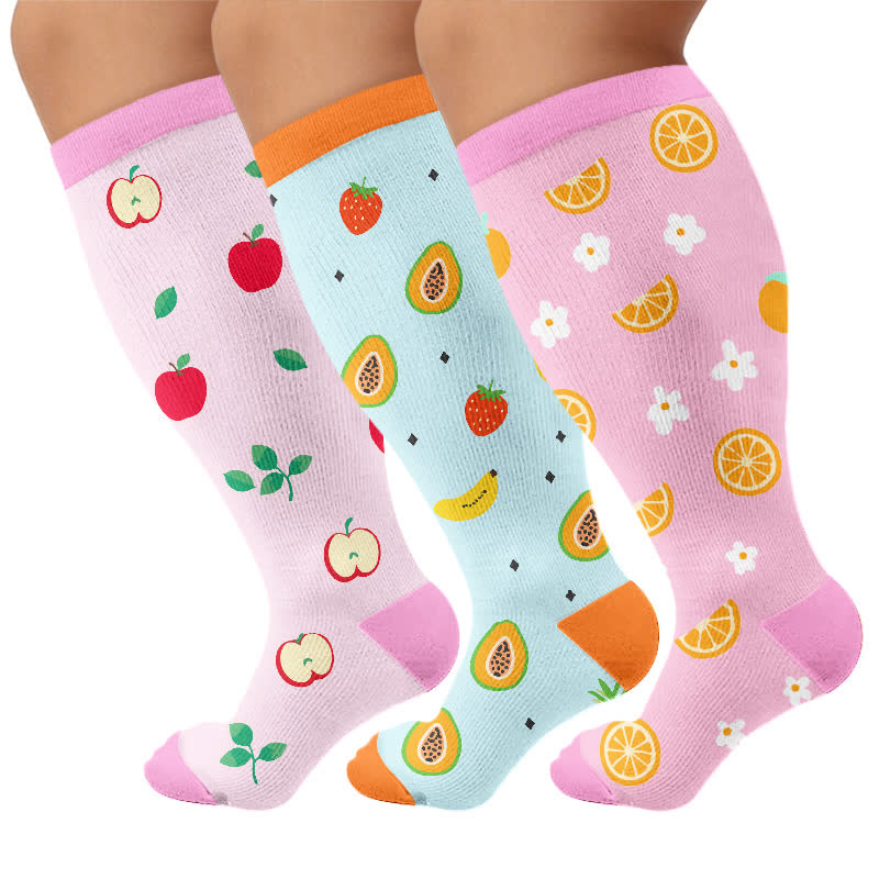 Plusock Plus Size Fruit Print Compression Socks - image 4