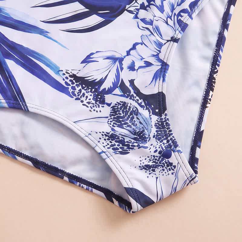 Plusock Vacation Wide Strap Tropical Floral One-Piece Swimsuit - image 4
