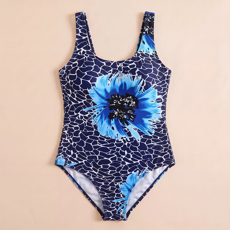 Plusock Scoop Wide Strap Floral Print One-Piece Swimsuit - image 9