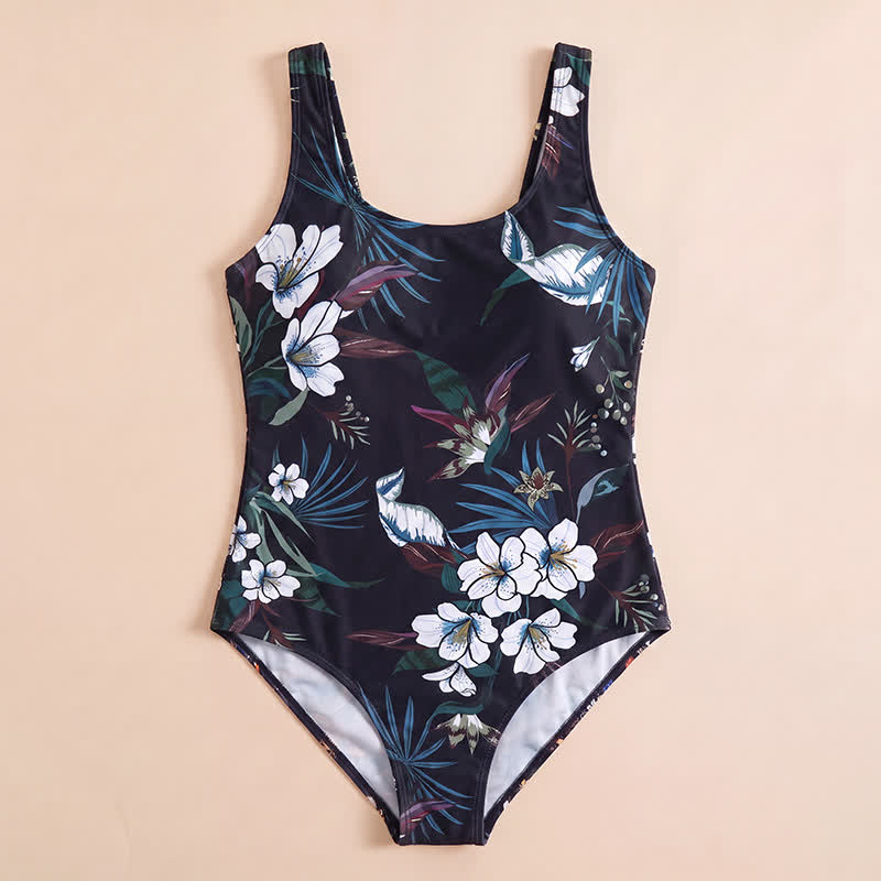 Plusock Scoop Wide Strap Floral Print One-Piece Swimsuit - image 8