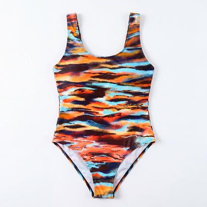 Plusock Tropical Flower Leaf Scoop Neck One-Piece Swimsuit - image 11