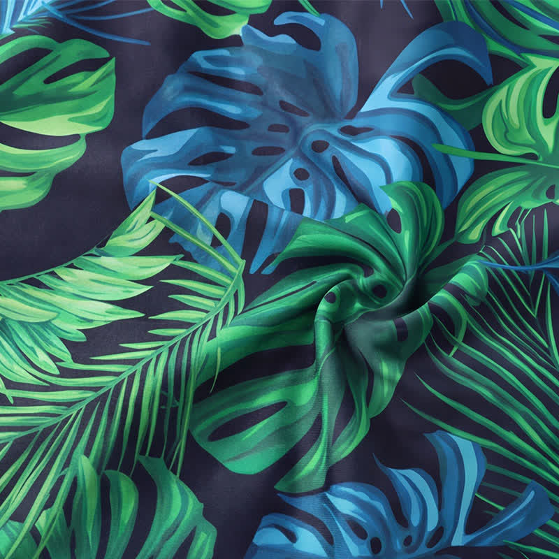 Plusock Tropical Flower Leaf Scoop Neck One-Piece Swimsuit - image 6