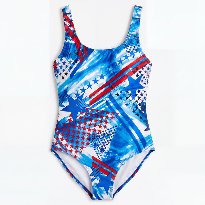 Plusock Multi Flower Tiger Rabbit Print Wide Strap One-Piece Swimsuit - image 12