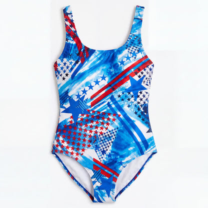Plusock Multi Flower Tiger Rabbit Print Wide Strap One-Piece Swimsuit - image 12