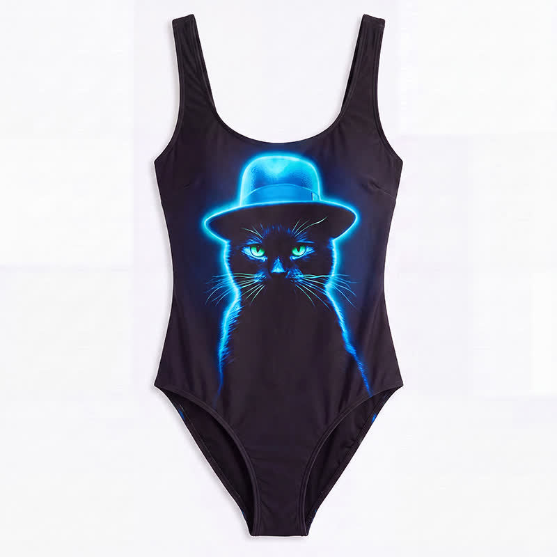 Plusock Tropical Leopard Flower Cat Print One-Piece Swimsuit - image 19