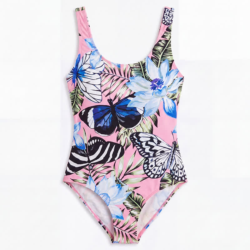 Plusock Tropical Leopard Flower Cat Print One-Piece Swimsuit - image 21