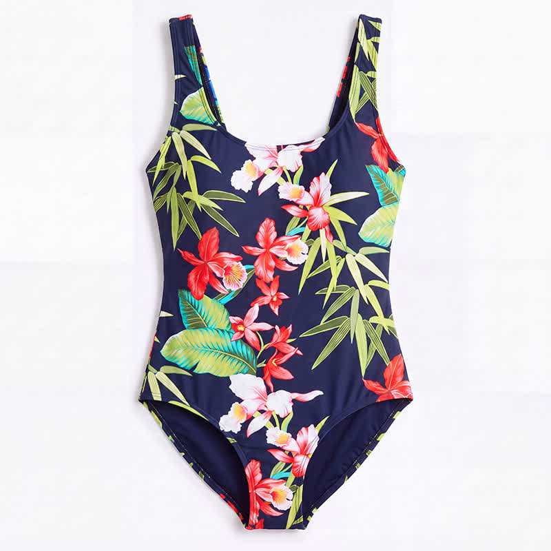 Plusock Tropical Leopard Flower Cat Print One-Piece Swimsuit - image 22