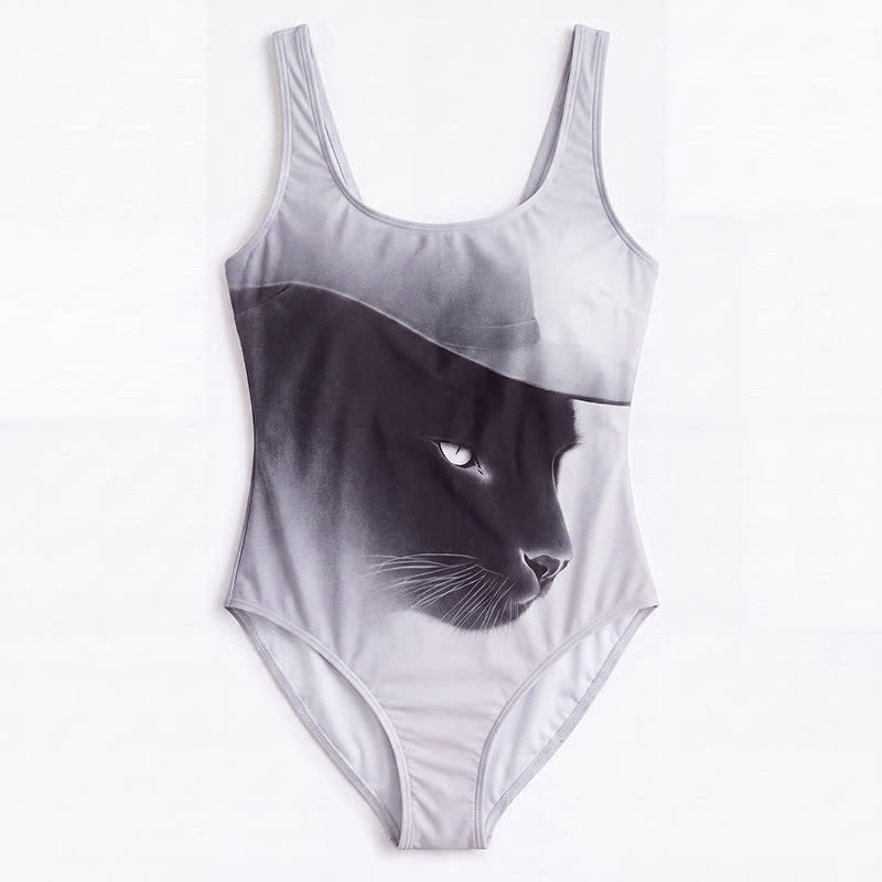 Plusock Tropical Leopard Flower Cat Print One-Piece Swimsuit - image 17