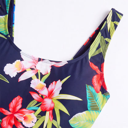Plusock Tropical Leopard Flower Cat Print One-Piece Swimsuit - image 11