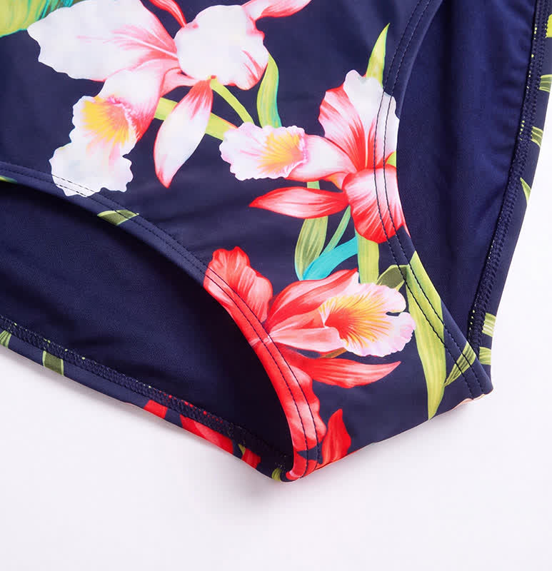 Plusock Tropical Leopard Flower Cat Print One-Piece Swimsuit - image 13