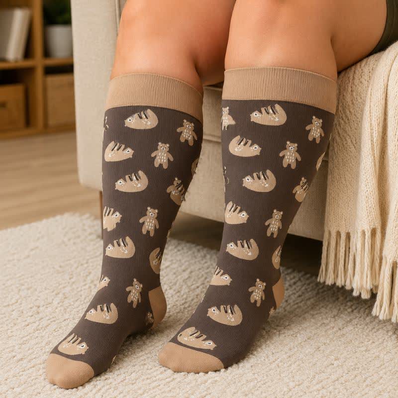 Plusock Plus Size Cute Bear Compression Socks - image 3