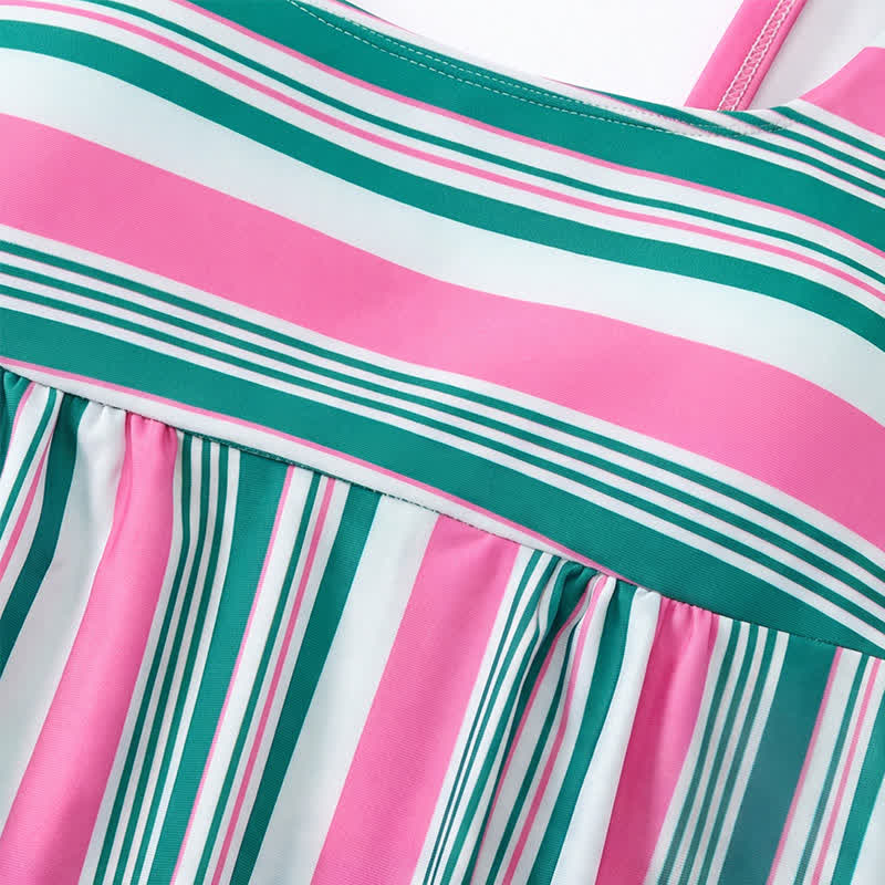 Plusock Tropical Floral Stripe Tankini Set - image 12