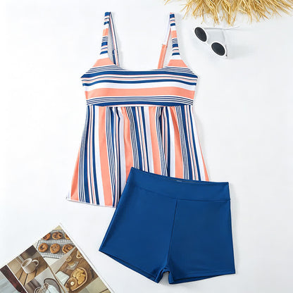 Plusock Tropical Floral Stripe Tankini Set - image 15