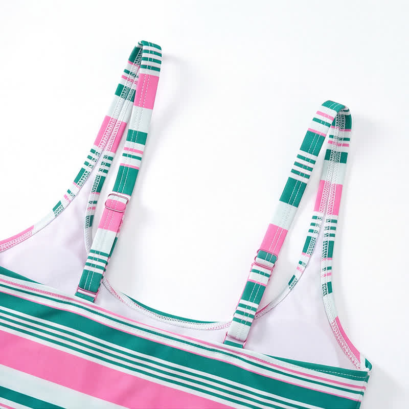 Plusock Tropical Floral Stripe Tankini Set - image 13