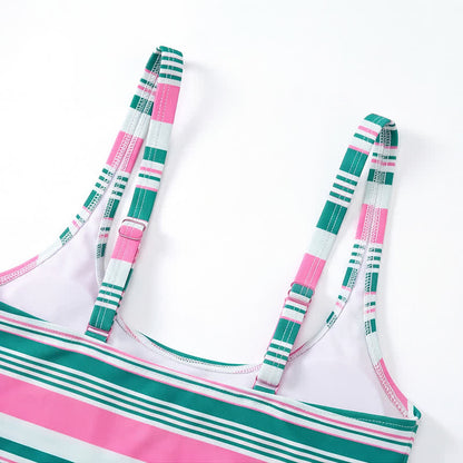Plusock Tropical Floral Stripe Tankini Set - image 13
