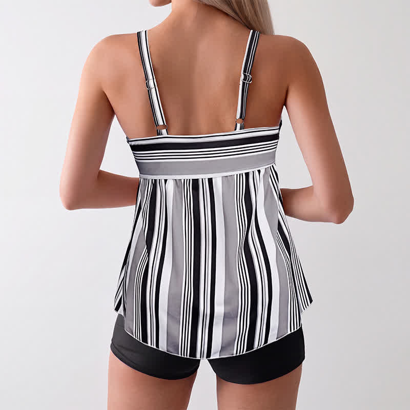 Plusock Tropical Floral Stripe Tankini Set - image 6