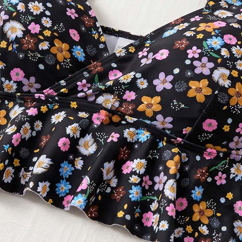 Plusock Black Floral Peplum Tankini Set - image 5