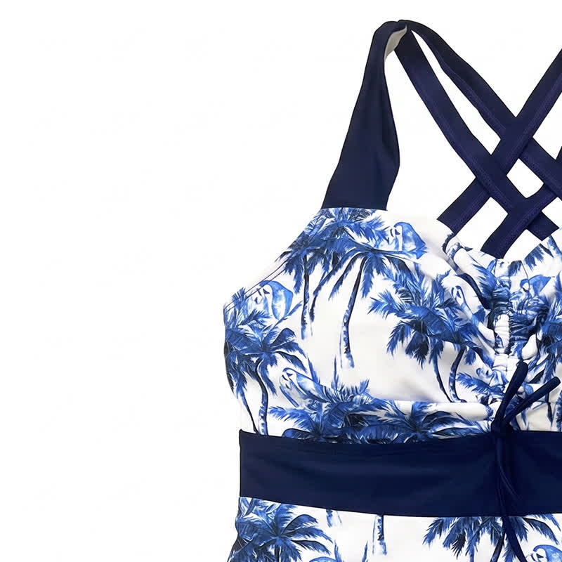 Plusock Tropical Palm Halter Swim Dress - image 3