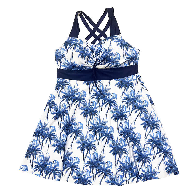 Plusock Tropical Palm Halter Swim Dress - image 6