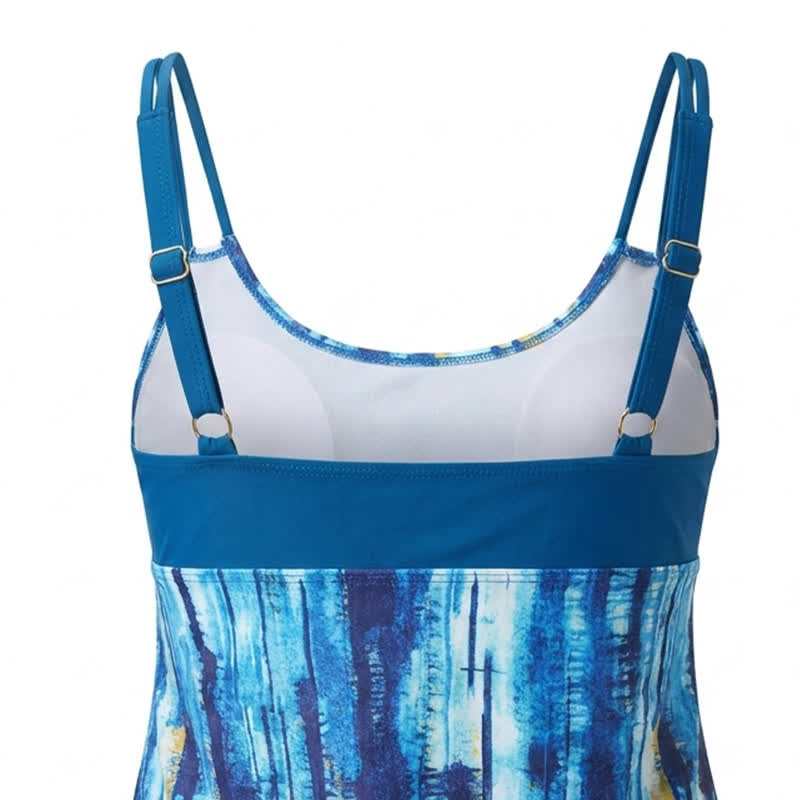 Plusock Blue Wave Stripe Scoop Neck Tankini Set - image 3