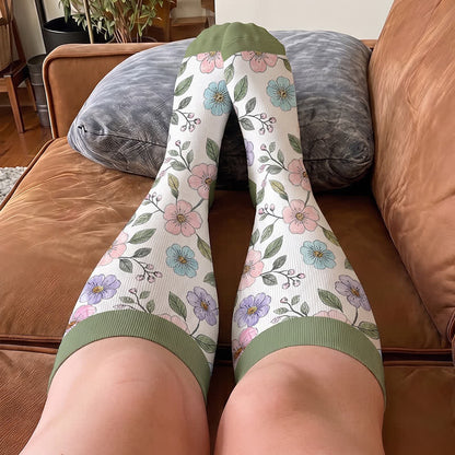 Plusock Plus Size Floral Garden Compression Socks - image 1