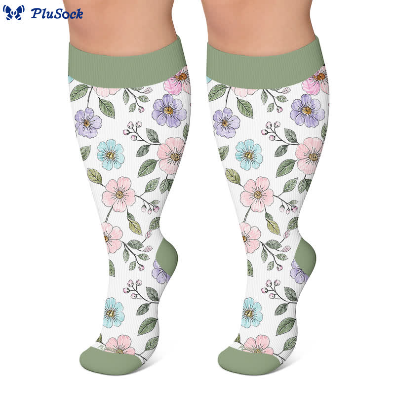Plusock Plus Size Floral Garden Compression Socks - image 7