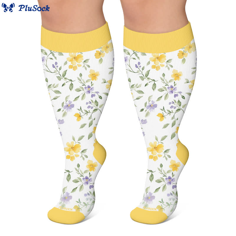 Plusock Plus Size Floral Garden Compression Socks - image 5