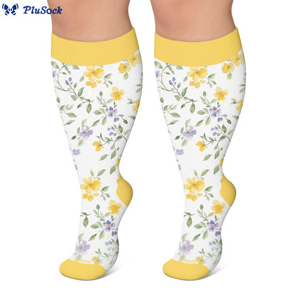 Plusock Plus Size Floral Garden Compression Socks - image 5
