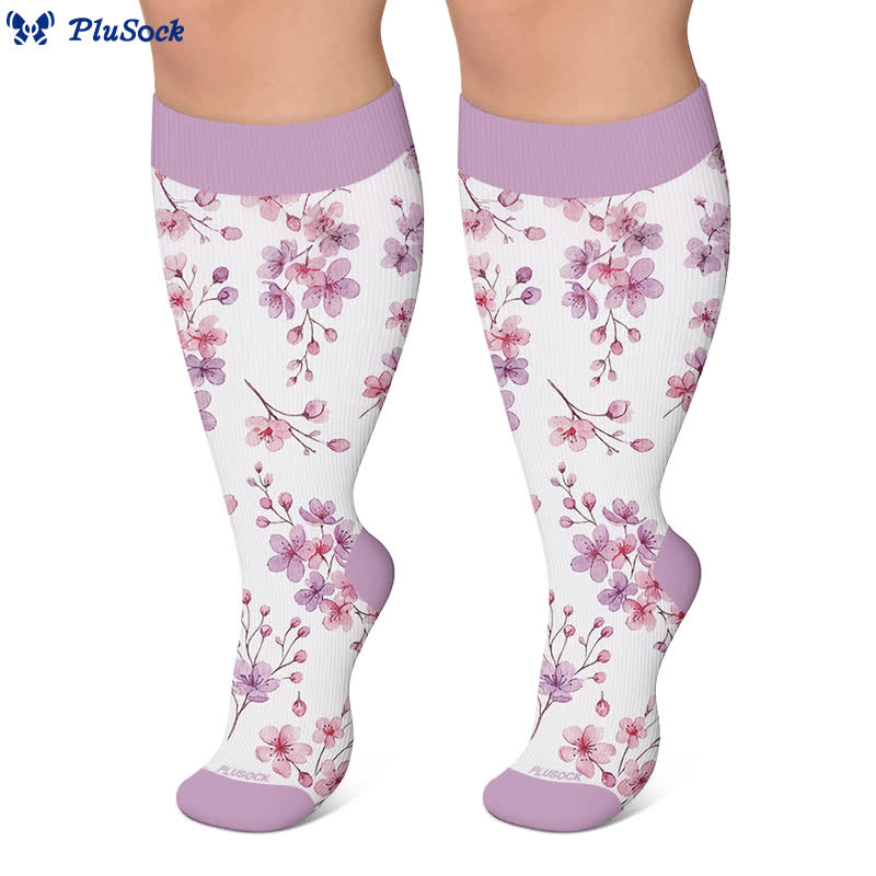 Plusock Plus Size Floral Garden Compression Socks - image 6