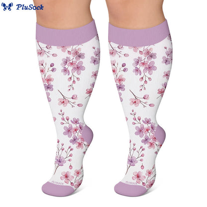 Plusock Plus Size Floral Garden Compression Socks - image 6
