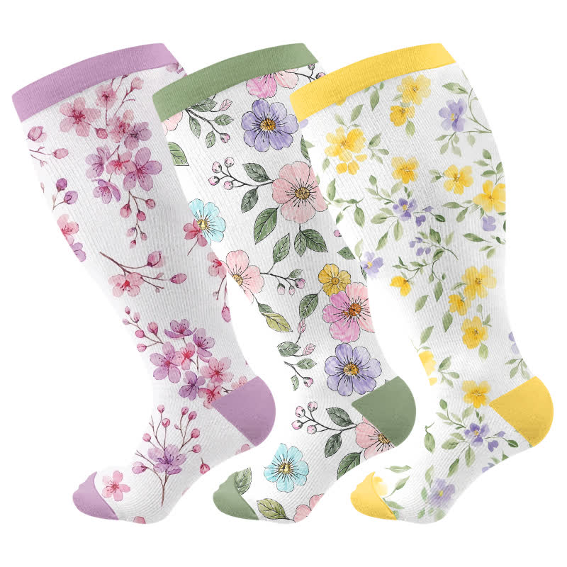 Plusock Plus Size Floral Garden Compression Socks - image 4
