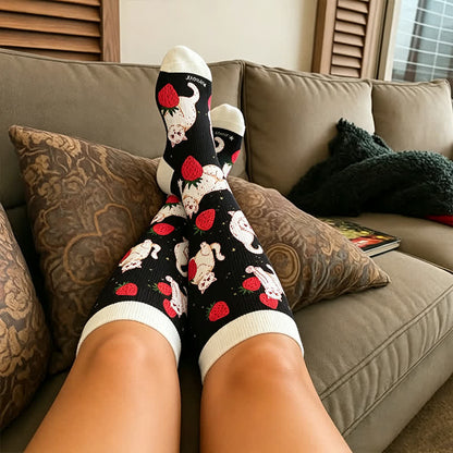 Plusock Plus Size Duck Cat Pattern Compression Socks - image 2