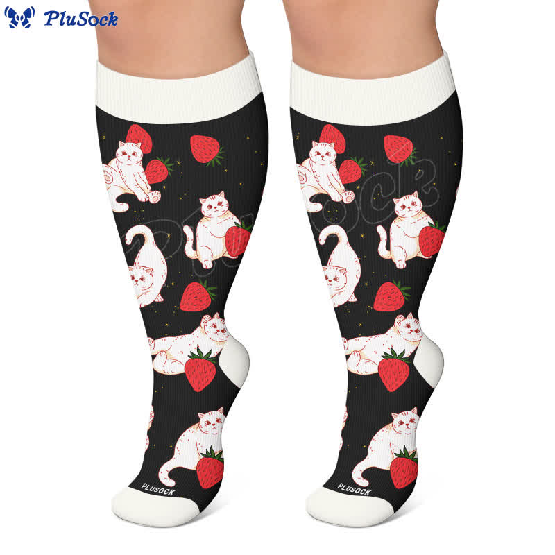 Plusock Plus Size Duck Cat Pattern Compression Socks - image 6