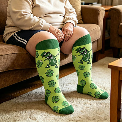 Plusock Plus Size Pickle Party Compression Socks - image 2