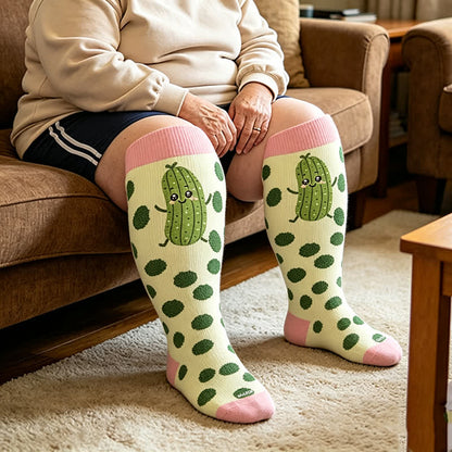 Plusock Plus Size Pickle Party Compression Socks - image 1