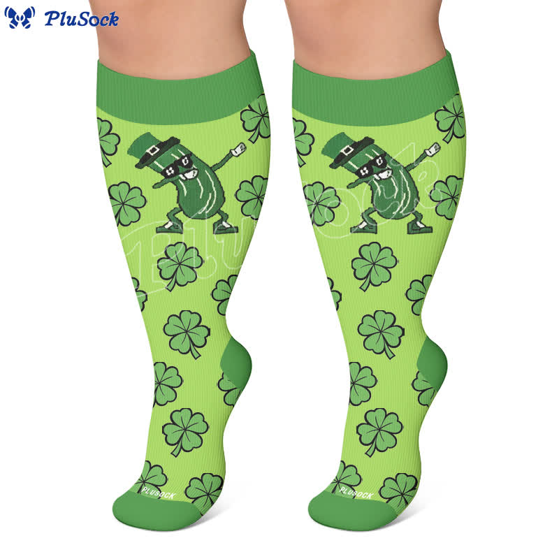 Plusock Plus Size Pickle Party Compression Socks - image 6