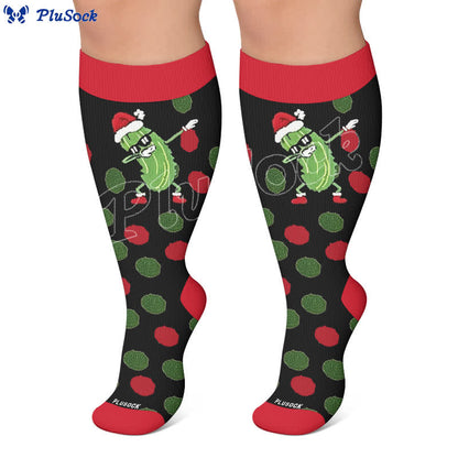 Plusock Plus Size Pickle Party Compression Socks - image 7