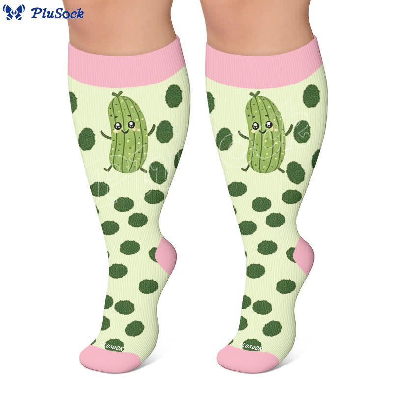 Plusock Plus Size Pickle Party Compression Socks - image 5